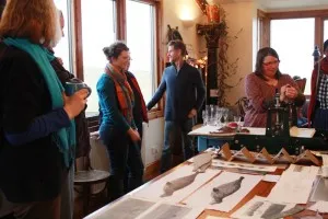 demo of printing press at exhibition