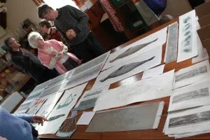 table top exhibition for residents of Iona at end of my stay